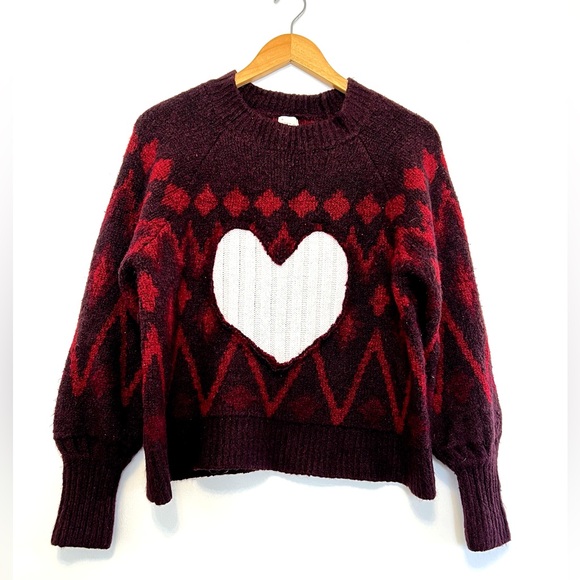 Reworked Upcycled  Chunky Hearts Sweater - Picture 1 of 8